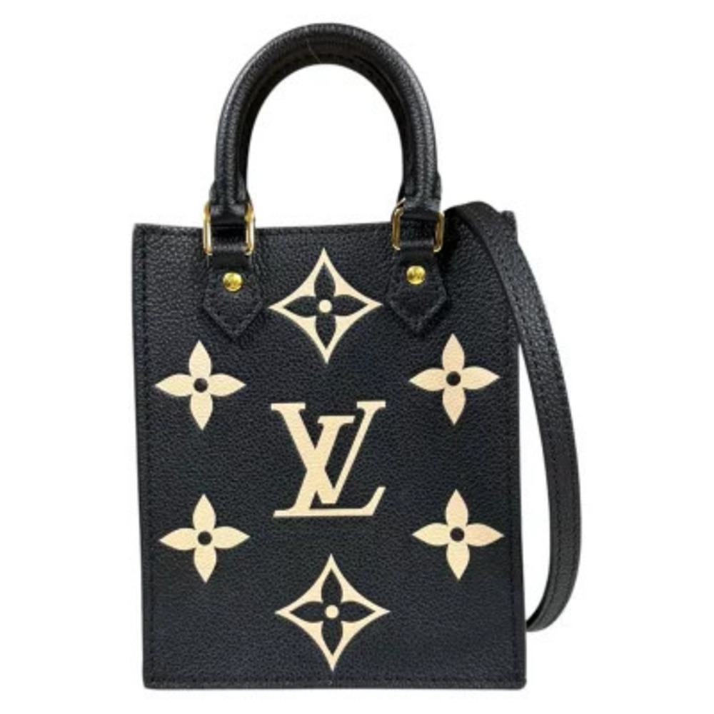 Louis Vuitton Sac Plat Bicolor Monogram Empreinte Shoulder Bag Black